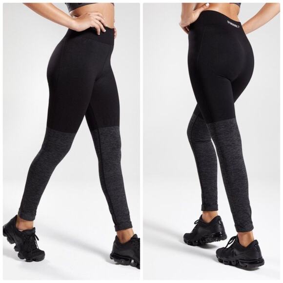 Gymshark Women's Two Tone Seamless Black Legging Size‎ XS - Picture 2 of 5